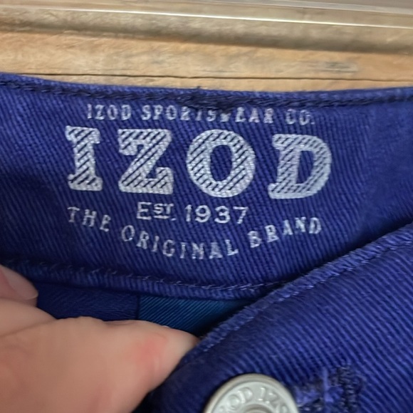 Izod size 14 Royal Blue Color High Waisted Stretchy Soft Denim Capris - Picture 2 of 11